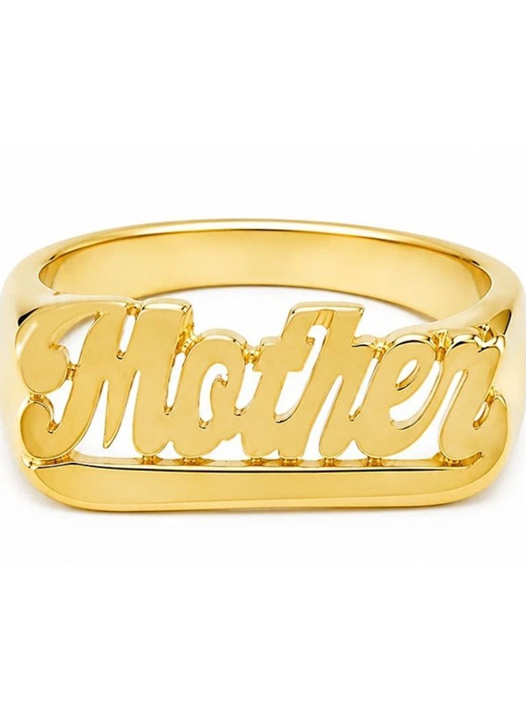 Mom Ring Solid 10k Yellow Gold